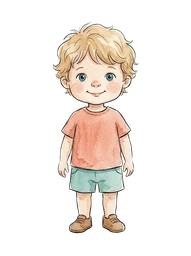 Short Blonde Hair Boy, Blue Eyes