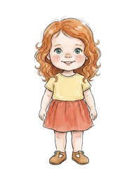 Wavy Auburn Hair Girl, Green Eyes