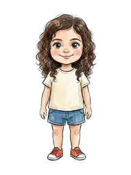Long Wavy Hair Girl, Hazel Eyes