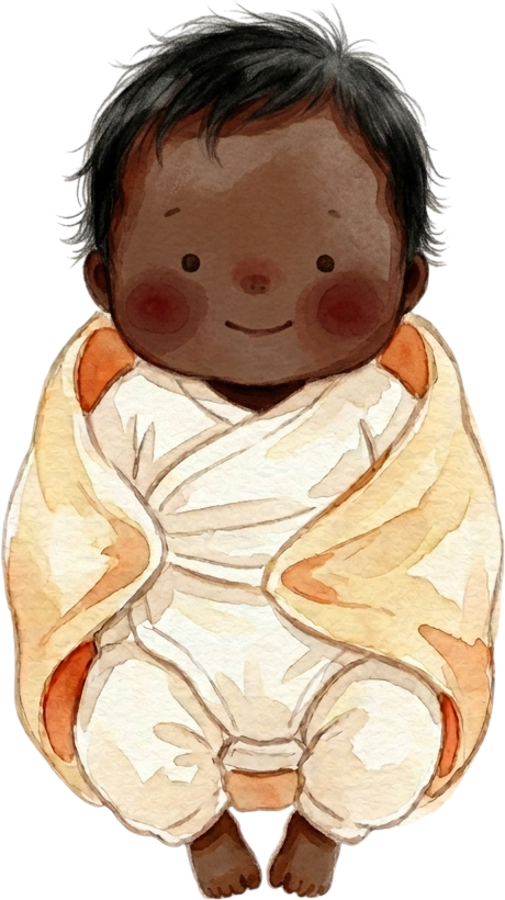 Coily Black Hair Newborn
