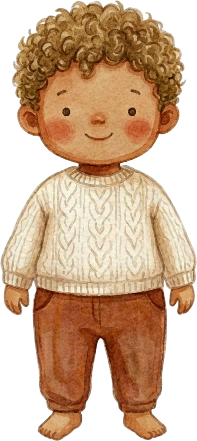Curly Dark Blonde Hair Boy - Toddler