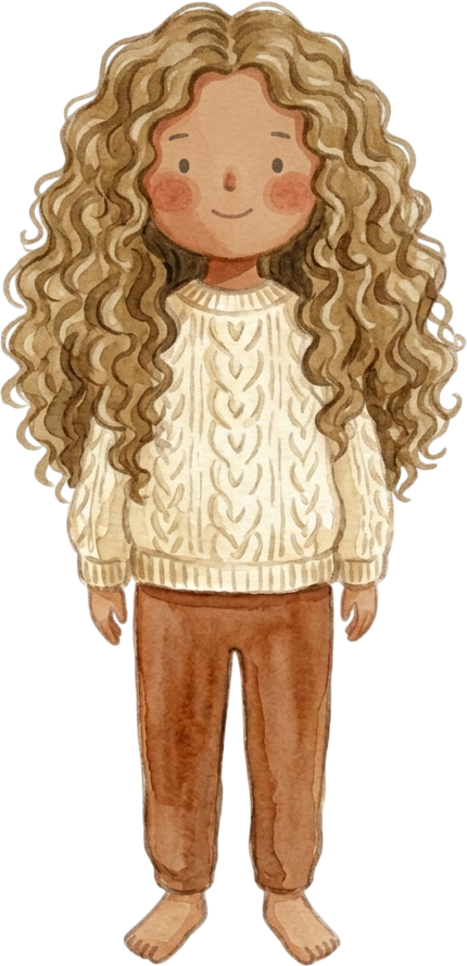 Pigtails Dark Blonde Hair Girl - Child