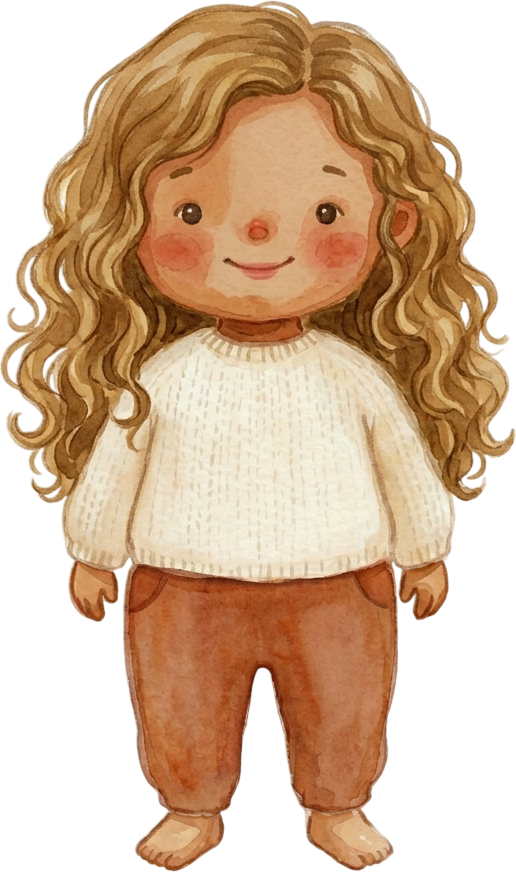 Pigtails Dark Blonde Hair Girl - Toddler