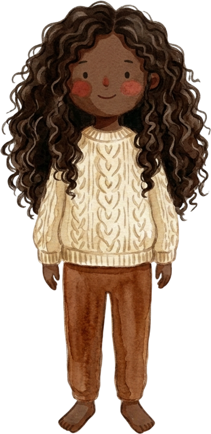 Ponytail Dark Brown Hair Girl - Child