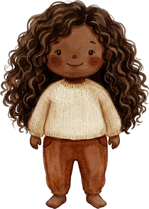 Ponytail Dark Brown Hair Girl - Toddler