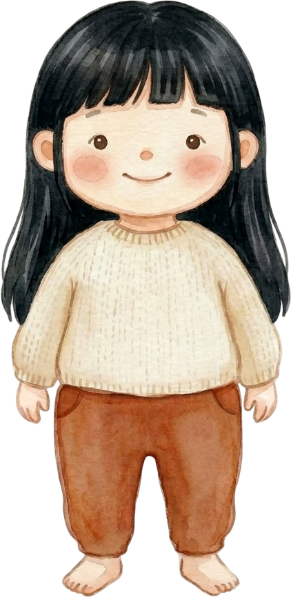 Straight Black Hair Girl - Toddler