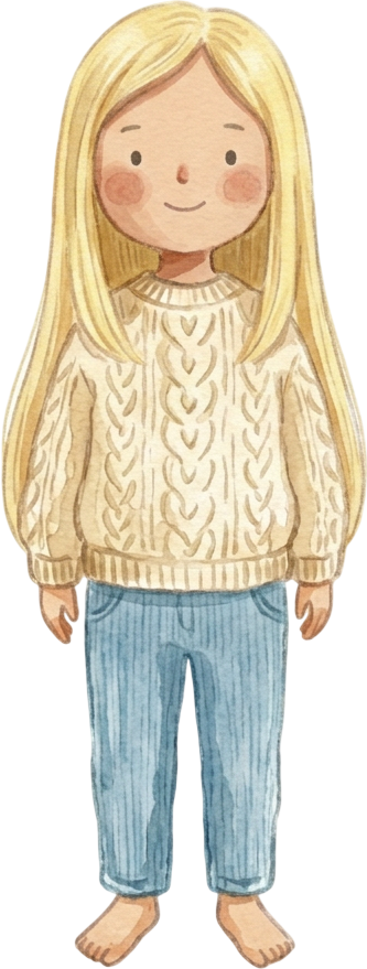 Straight Blonde Hair Girl - Child