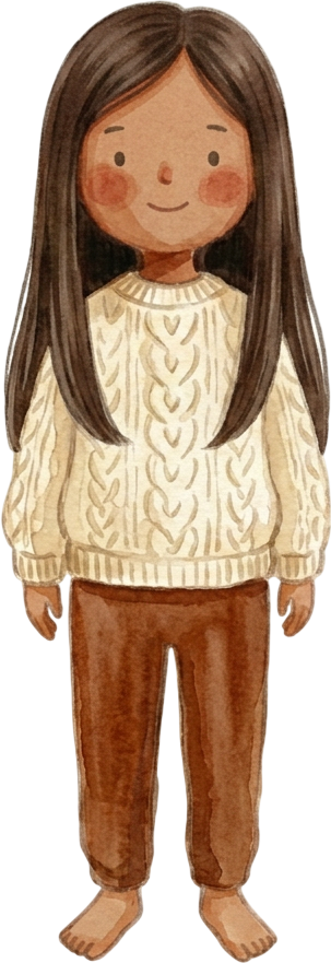 Braided Dark Brown Hair Girl - Child