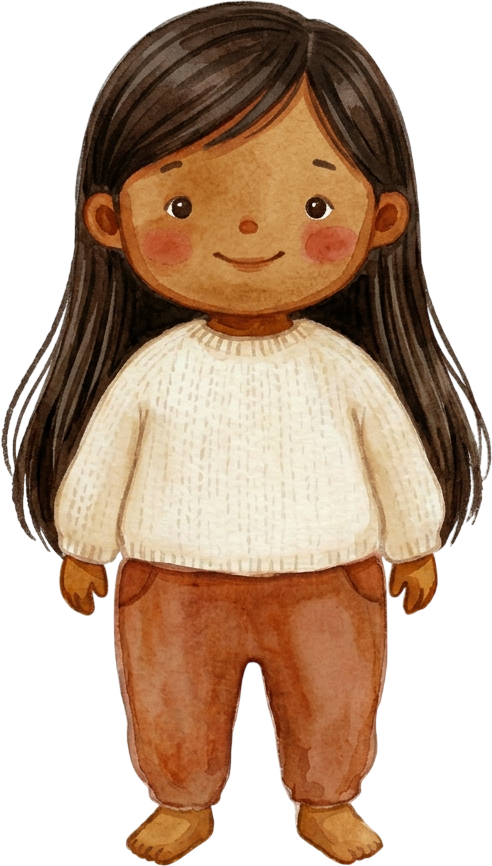 Braided Dark Brown Hair Girl - Toddler