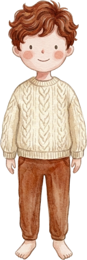 Wavy Auburn Hair Boy - Child