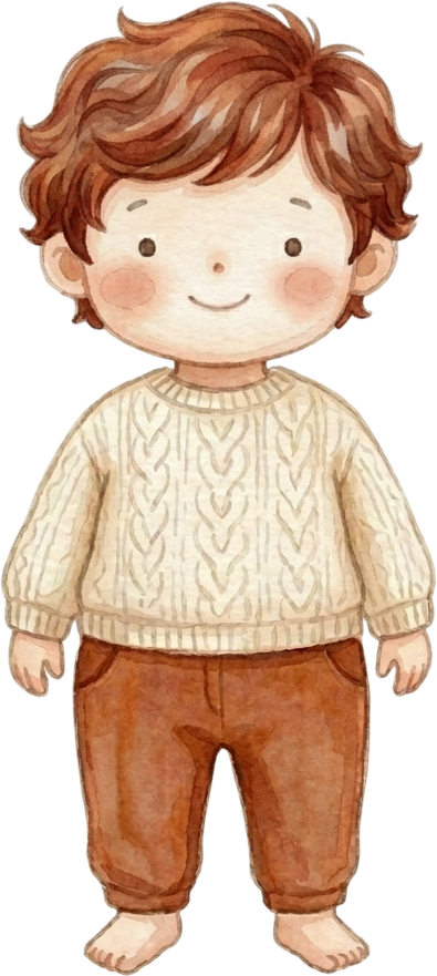 Wavy Auburn Hair Boy - Toddler