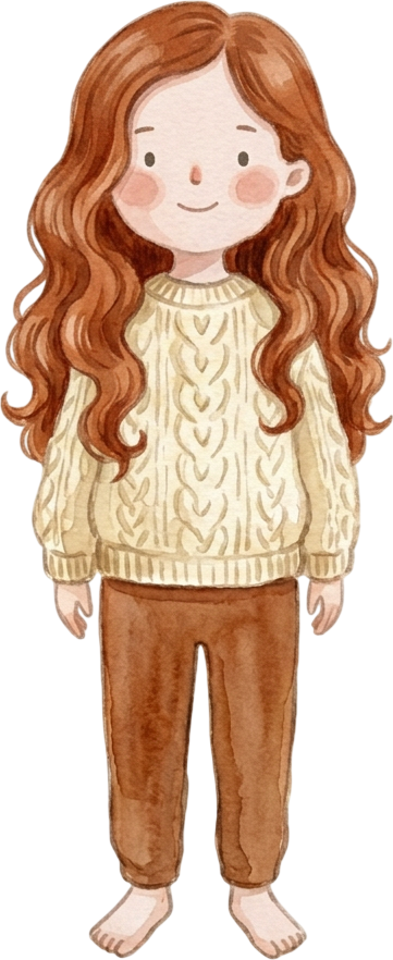 Wavy Auburn Hair Girl - Child