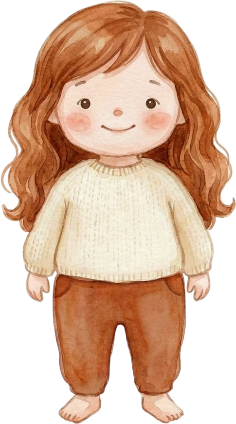 Wavy Auburn Hair Girl - Toddler