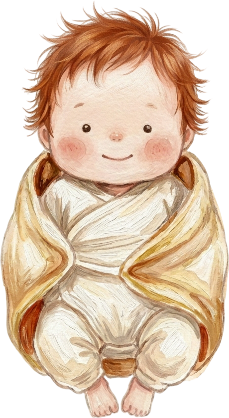 Wavy Auburn Hair Newborn