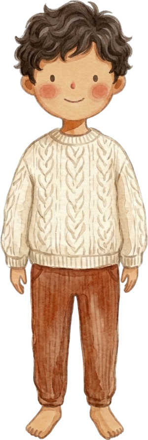 Wavy Dark Brown Hair Boy - Child