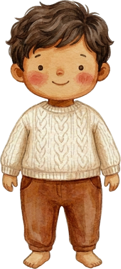 Wavy Dark Brown Hair Boy - Toddler