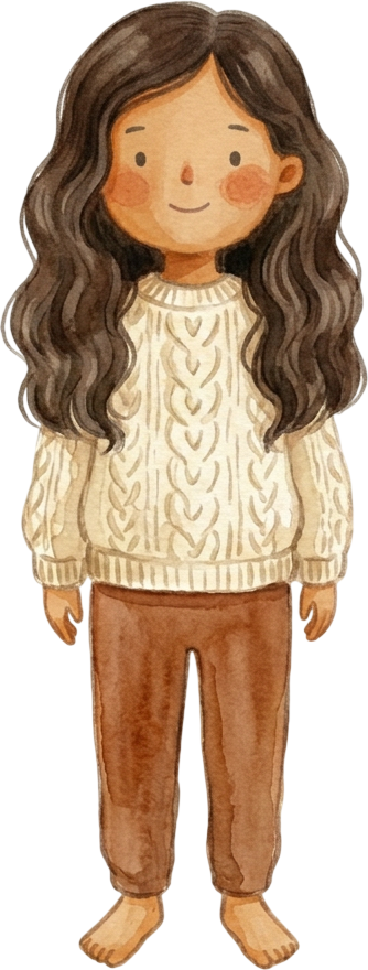 Ponytail Dark Brown Hair Girl - Child