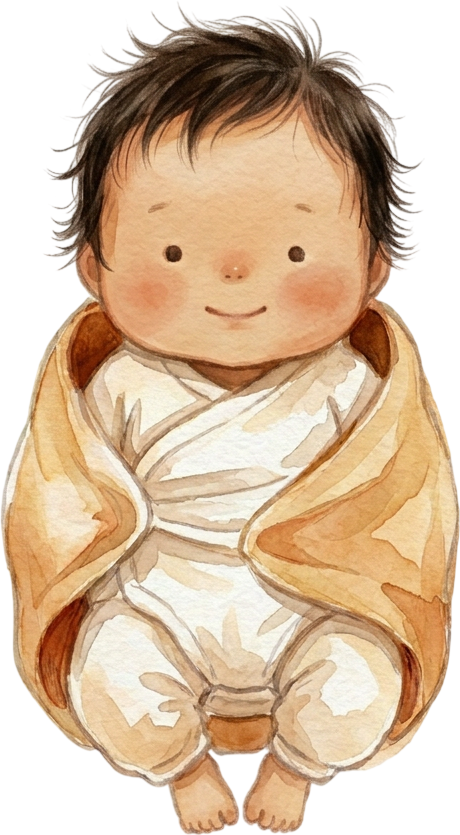 Wavy Dark Brown Hair Newborn