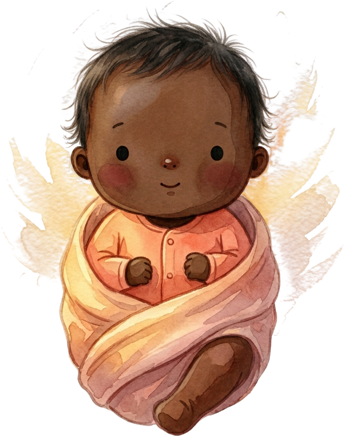 Coily Black Hair Newborn