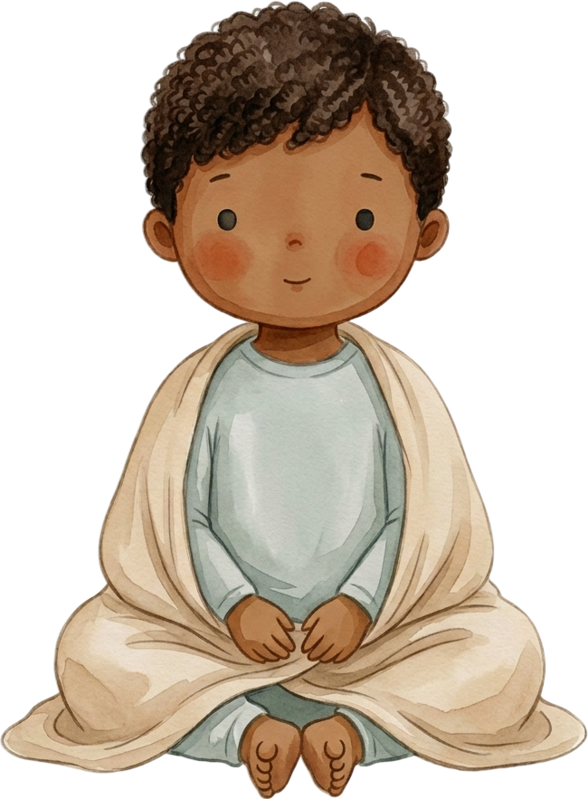 Coily Dark Brown Hair Boy - Child