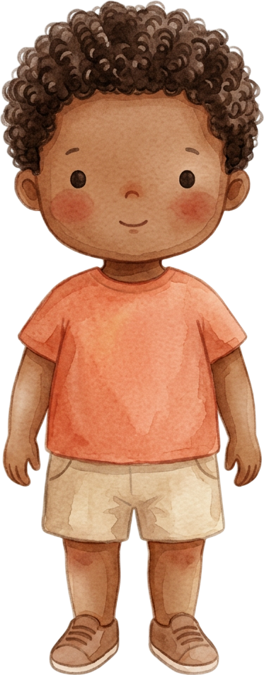 Coily Dark Brown Hair Boy - Toddler