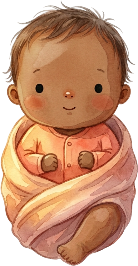 Coily Dark Brown Hair Newborn