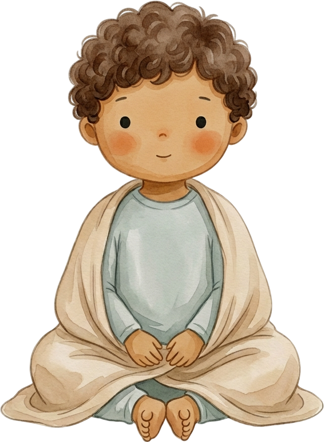 Curly Brown Hair Boy - Child