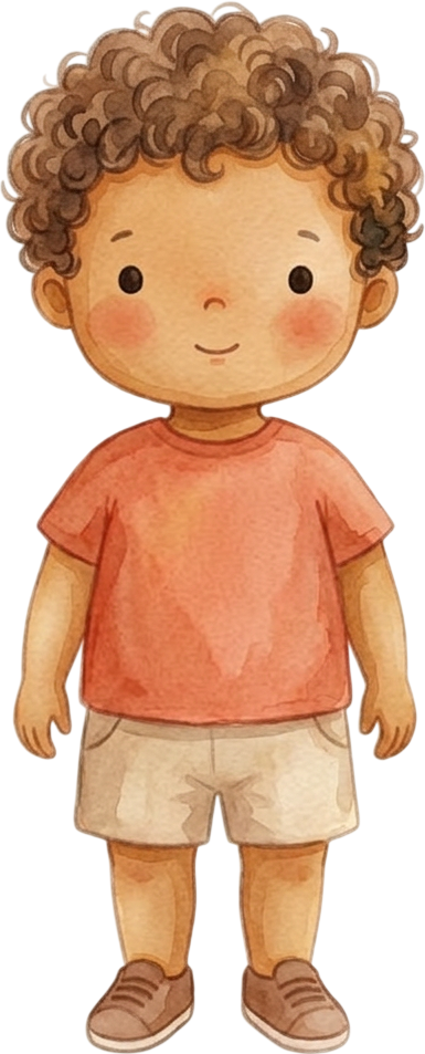 Curly Brown Hair Boy - Toddler