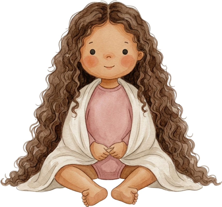 Curly Brown Hair Girl - Child