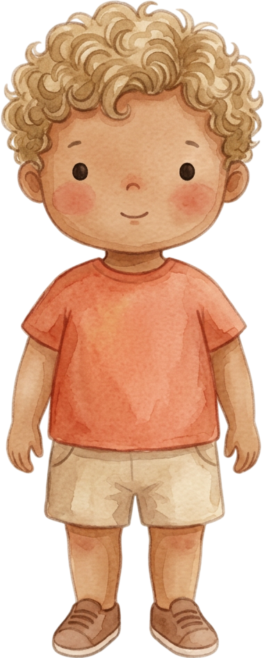 Curly Dark Blonde Hair Boy - Toddler