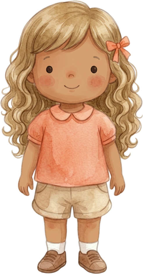 Pigtails Dark Blonde Hair Girl - Toddler