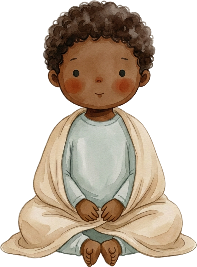 Curly Dark Brown Hair Boy - Child