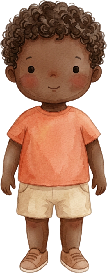 Curly Dark Brown Hair Boy - Toddler