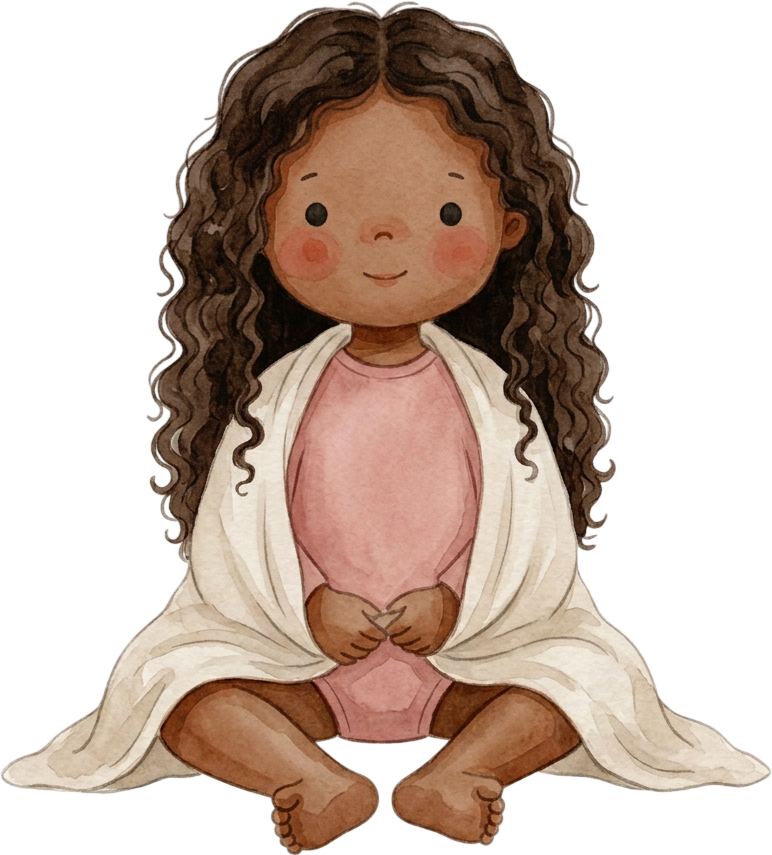 Ponytail Dark Brown Hair Girl - Child