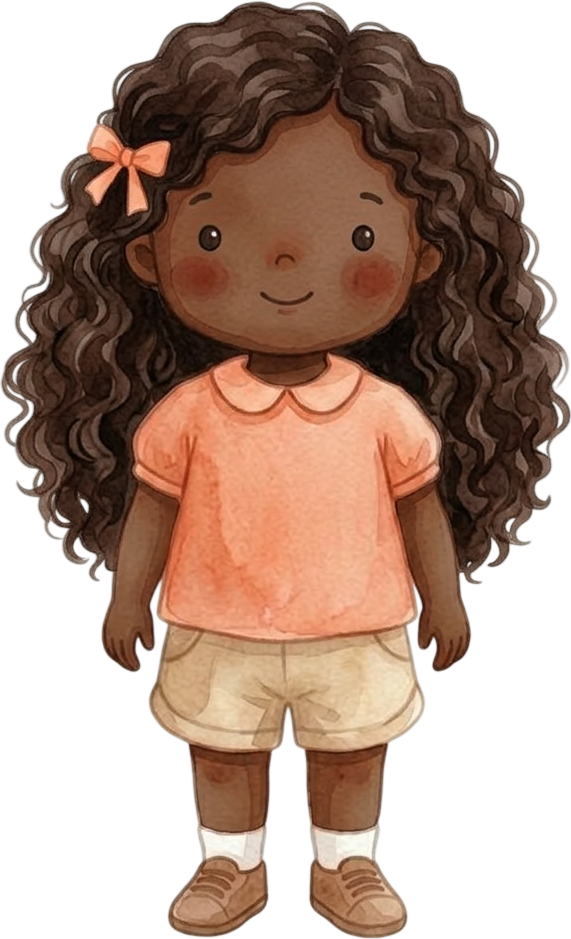 Ponytail Dark Brown Hair Girl - Toddler