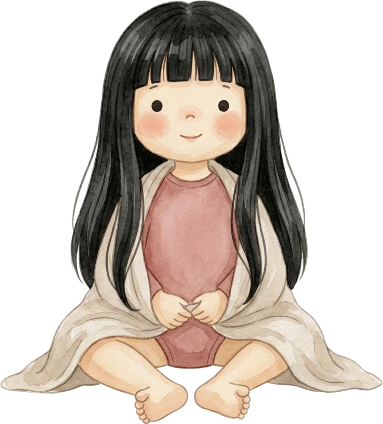 Straight Black Hair Girl - Child