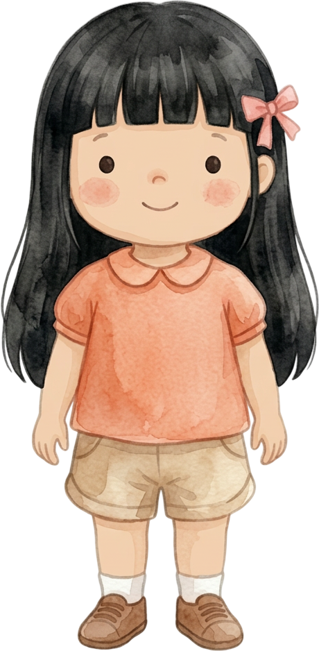 Straight Black Hair Girl - Toddler