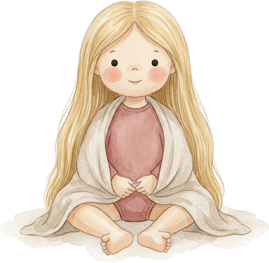 Straight Blonde Hair Girl - Child