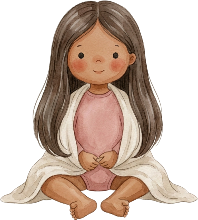 Braided Dark Brown Hair Girl - Child