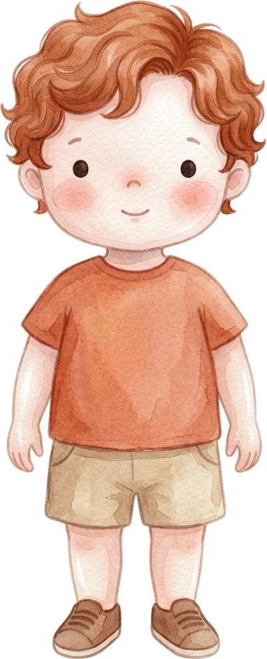 Wavy Auburn Hair Boy - Toddler