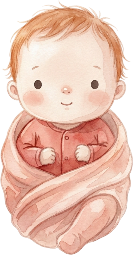 Wavy Auburn Hair Newborn