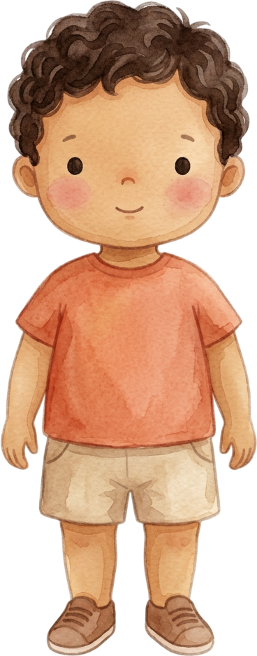 Wavy Dark Brown Hair Boy - Toddler