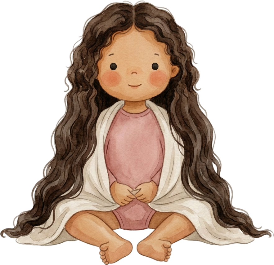 Ponytail Dark Brown Hair Girl - Child