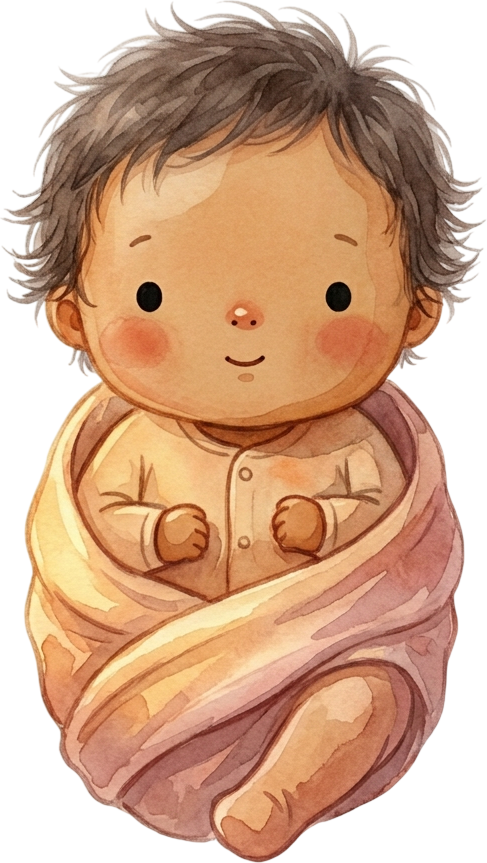 Wavy Dark Brown Hair Newborn